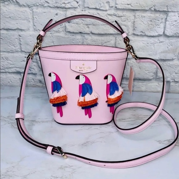 kate spade parrot clutch